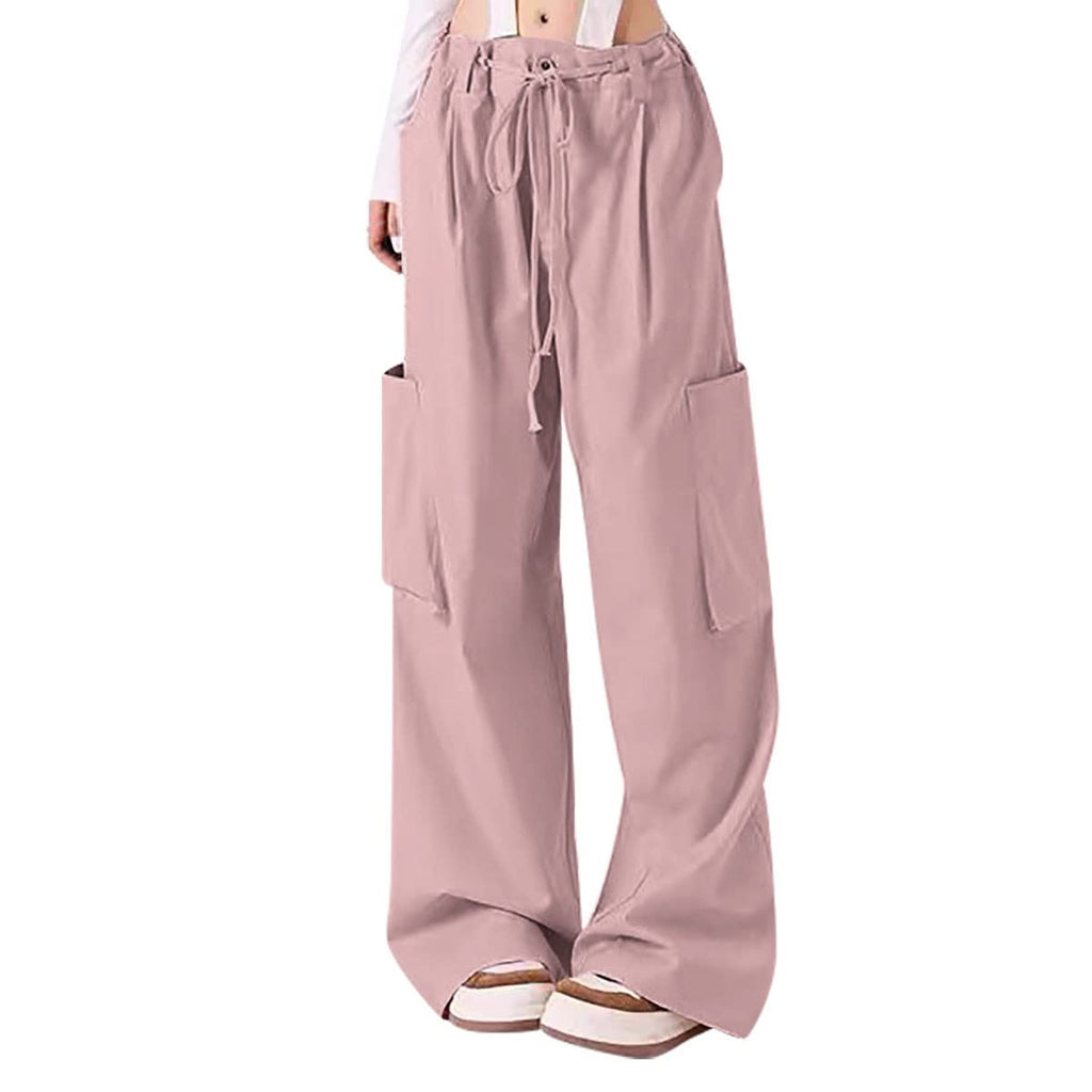 Cargo Pants for Women High Waist Baggy Casual Solid Parachute Trousers Loose Fit Y2K Streetwear with Multi Pockets