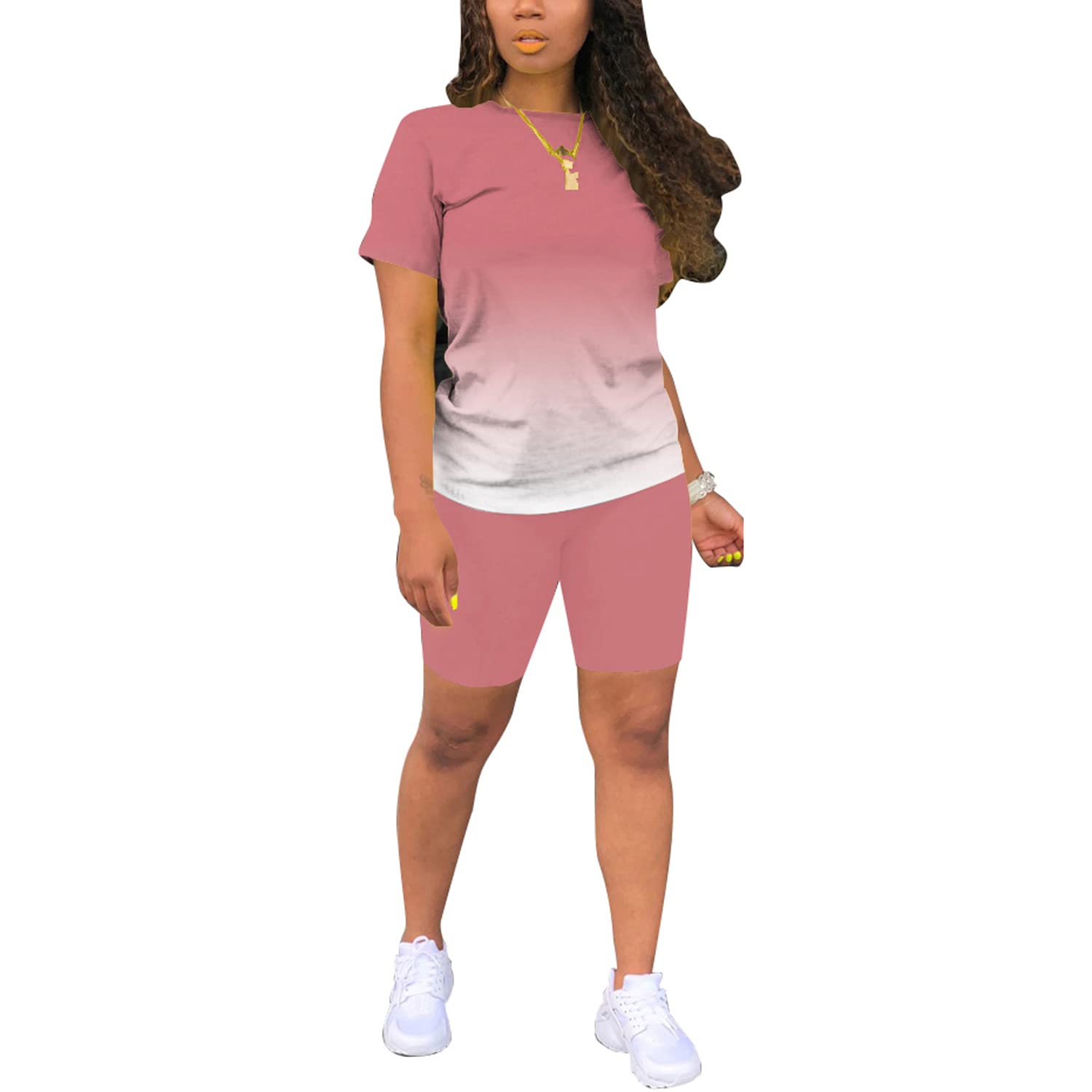 Nimsruc Two Piece Outfits For Women Summer Sweatsuits