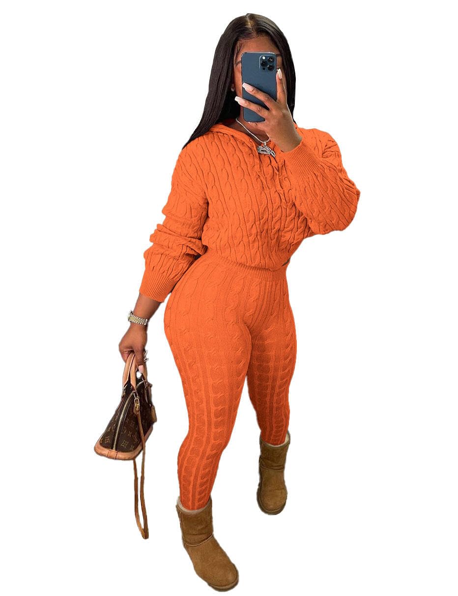 Nimsruc Knit Two Piece Outfits For Women Sweater Sets