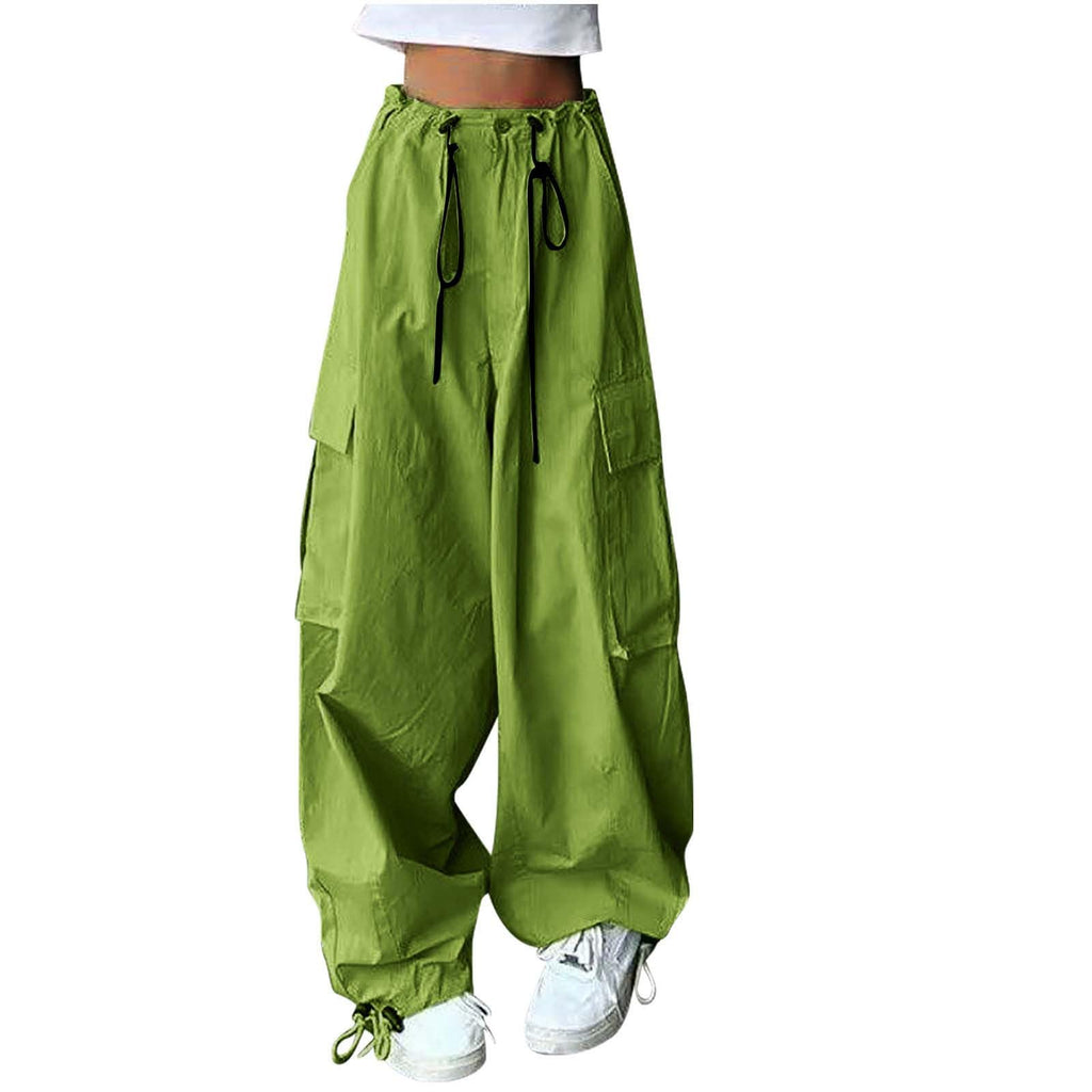 Cargo Pants for Women High Waist Baggy Casual Solid Parachute Trousers Loose Fit Y2K Streetwear with Multi Pockets