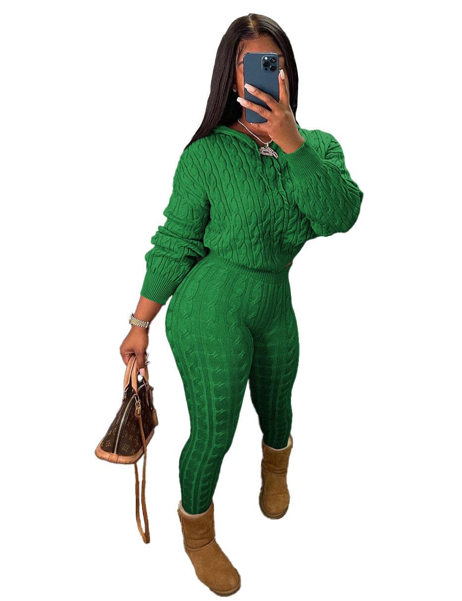 Nimsruc Knit Two Piece Outfits For Women Sweater Sets