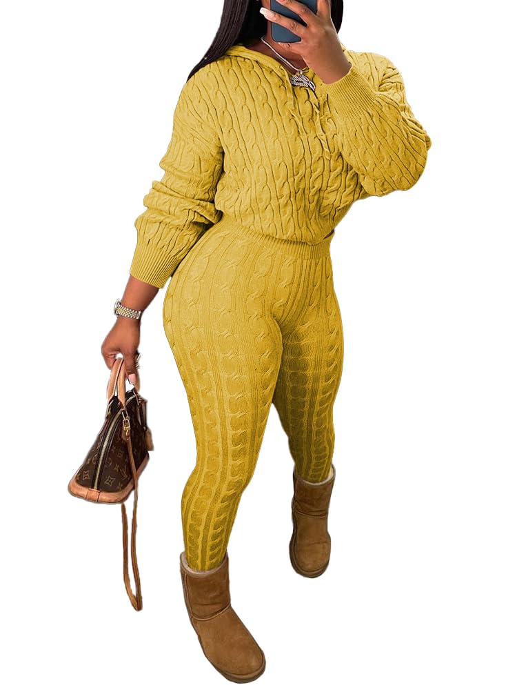 Nimsruc Knit Two Piece Outfits For Women Sweater Sets