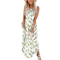 FANDEE Women's Casual Summer Loose Sunresses Long Dresses Sleeveless Split Maxi Beach Dress with Pockets