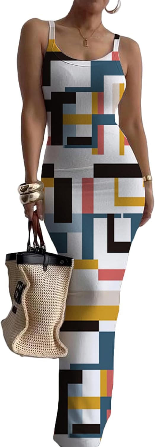 HTD Women Summer Sexy Maxi Bodycon Long Dress Casual Slip Dresses