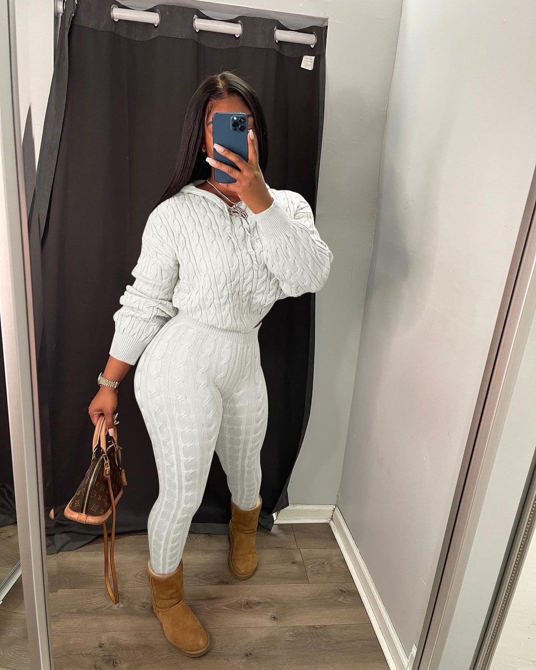 Nimsruc Knit Two Piece Outfits For Women Sweater Sets