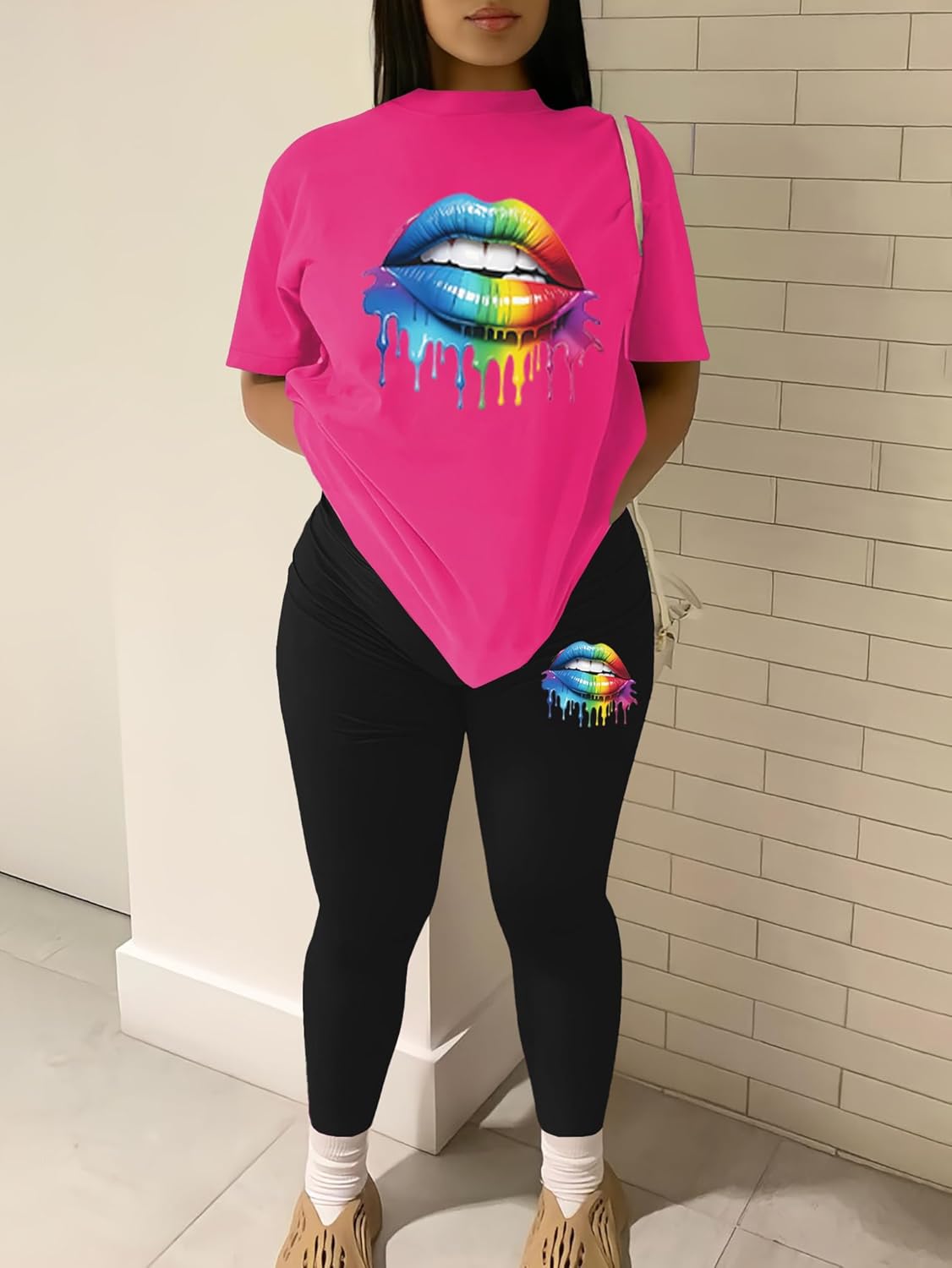 Nimsruc Women 2 Piece Outfits Summer Lounge Set Matching Jogger Sets Short Sleeve Tracksuit Loungewear Sweatsuits