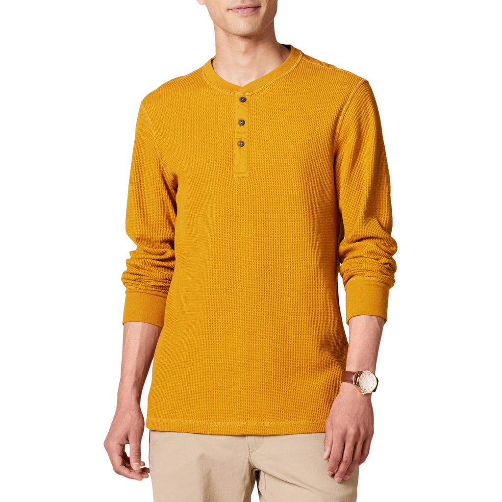Amazon Essentials Henley Long Sleeve Shirts for Men, Regular-Fit Waffle